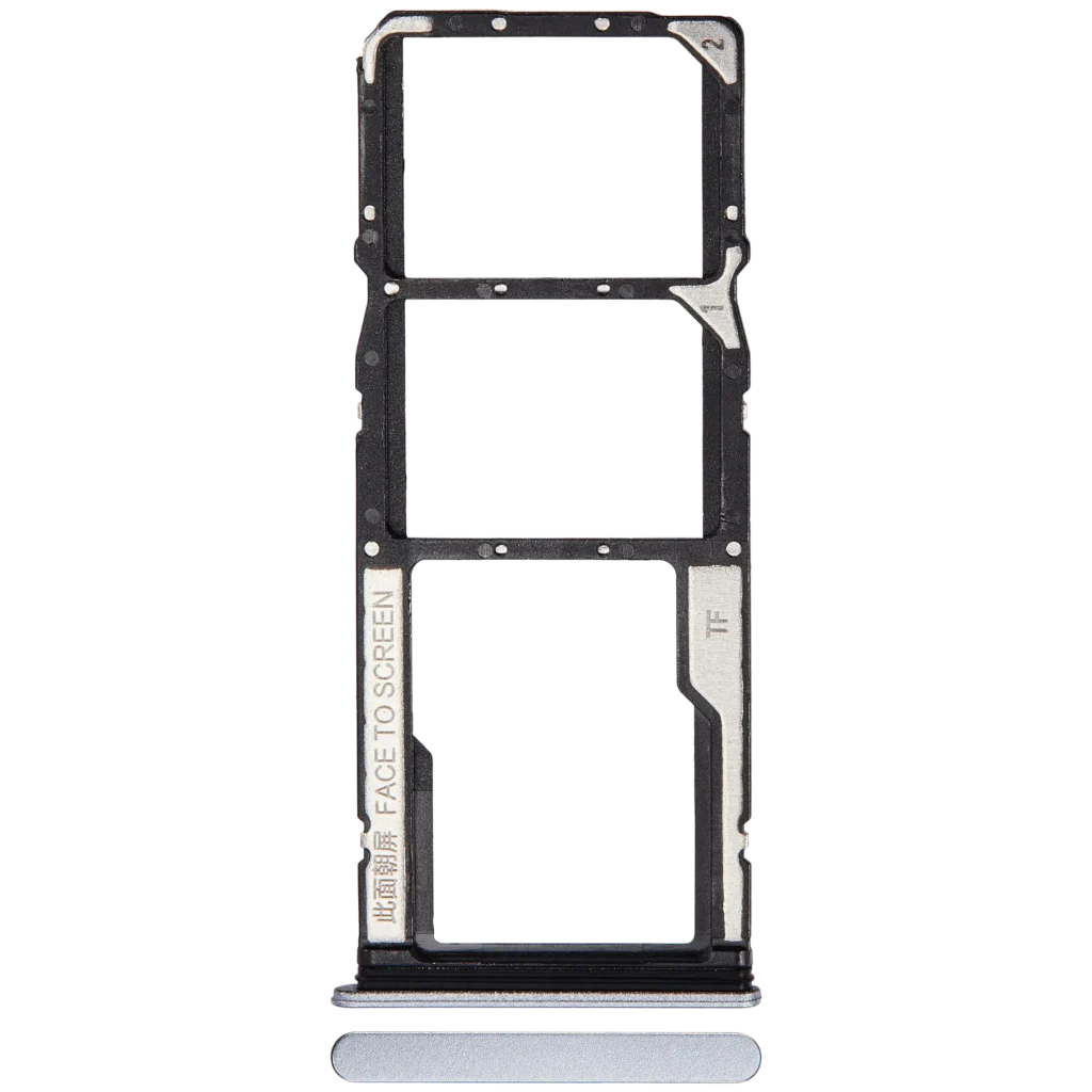 Dual Sim Card Tray For Xiaomi Redmi 11 Prime 5G / Note 11E 5G (Chrome Silver)