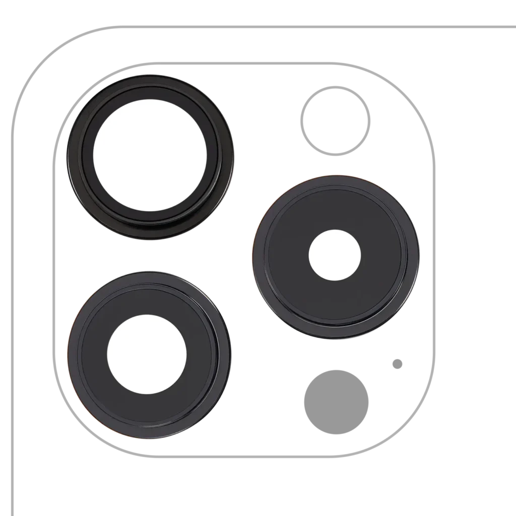 Back Camera Lens With Bracket & Bezel For iPhone 15 Pro (3 Piece Set) (Premium) (Black Titanium)