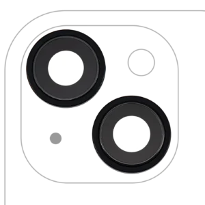 Back Camera Lens With Bracket & Bezel For iPhone 15 / 15 Plus (2 Piece Set) (Premium) (Black)