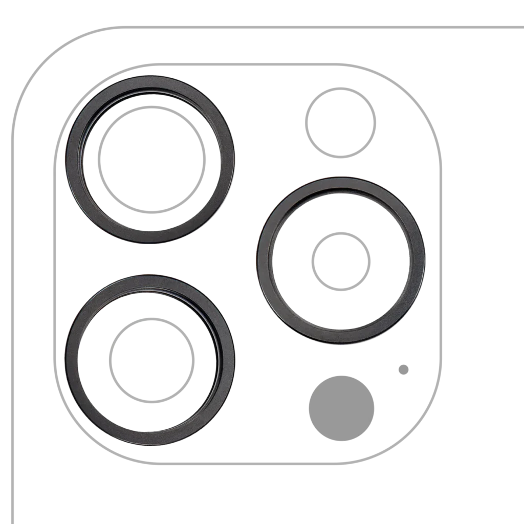 Back Camera Bezel Ring Only For iPhone 15 Pro (Black Titanium) (3 Piece Set)