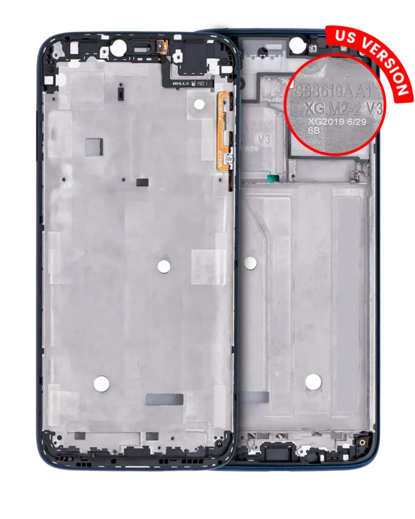 Mid-Frame Housing + LCD Frame For Motorola Moto G7 Power (XT1955 / 2019) (US Version) (Marine Blue) (2 Piece Set)