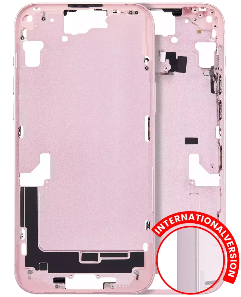 Mid-Frame Housing W/ Small Parts For iPhone 15 Plus (EU / Global Version) (Aftermarket Plus) (Pink)