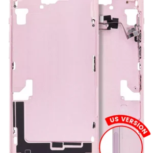 Mid-Frame Housing W/ Small Parts For iPhone 15 Plus (US Version) (Aftermarket Plus) (Pink)