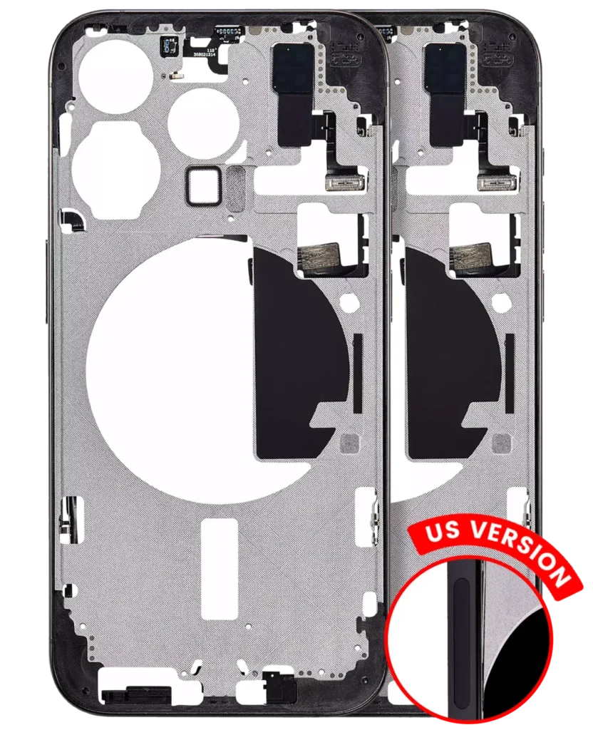 Mid-Frame Housing W/ Small Parts For iPhone 15 Pro (US Version) (Aftermarket Plus) (Black Titanium)