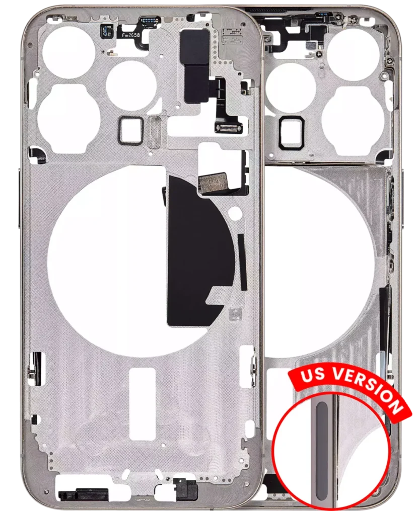 Mid-Frame Housing W/ Small Parts For iPhone 15 Pro (US Version) (Aftermarket Plus) (Natural Titanium)