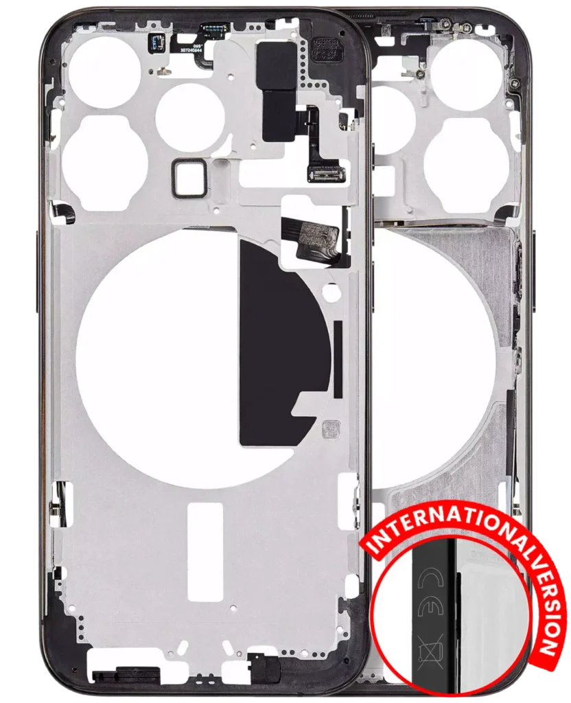 Mid-Frame Housing W/ Small Parts For iPhone 15 Pro (EU / Global Version) (Aftermarket Plus) (Black Titanium)