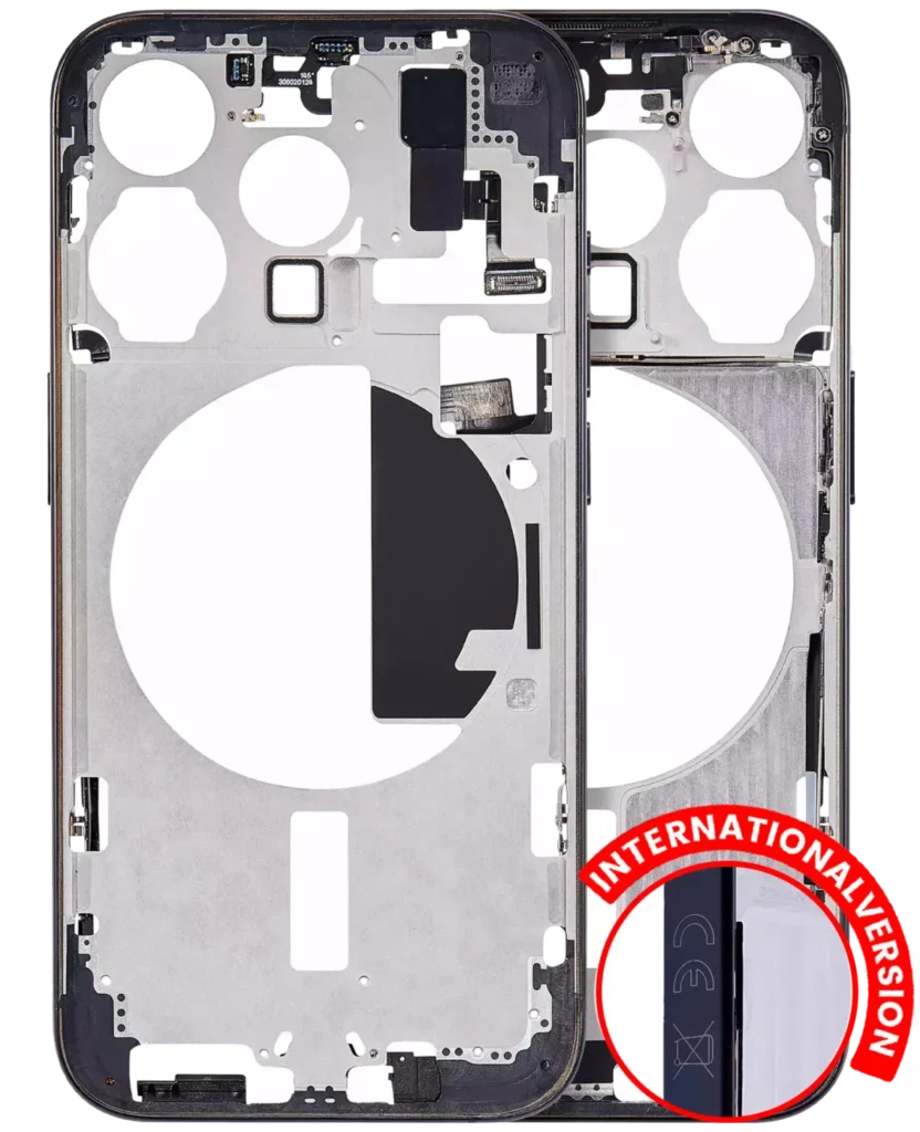 Mid-Frame Housing W/ Small Parts For iPhone 15 Pro (EU / Global Version) (Aftermarket Plus) (Blue Titanium)