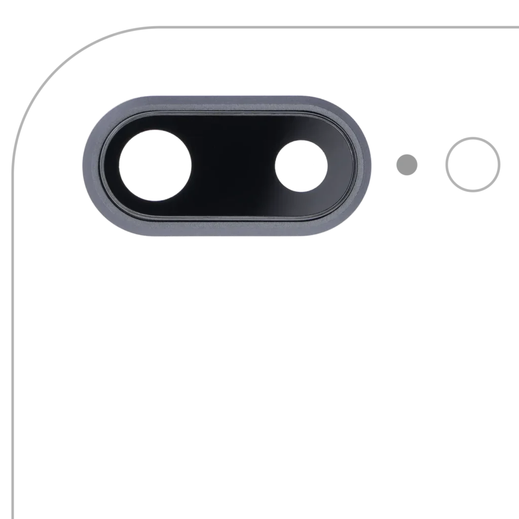 Back Camera Lens With Bracket & Bezel For iPhone 8 Plus (Real Sapphire) (Premium) (Space Gray) (10 Pack)