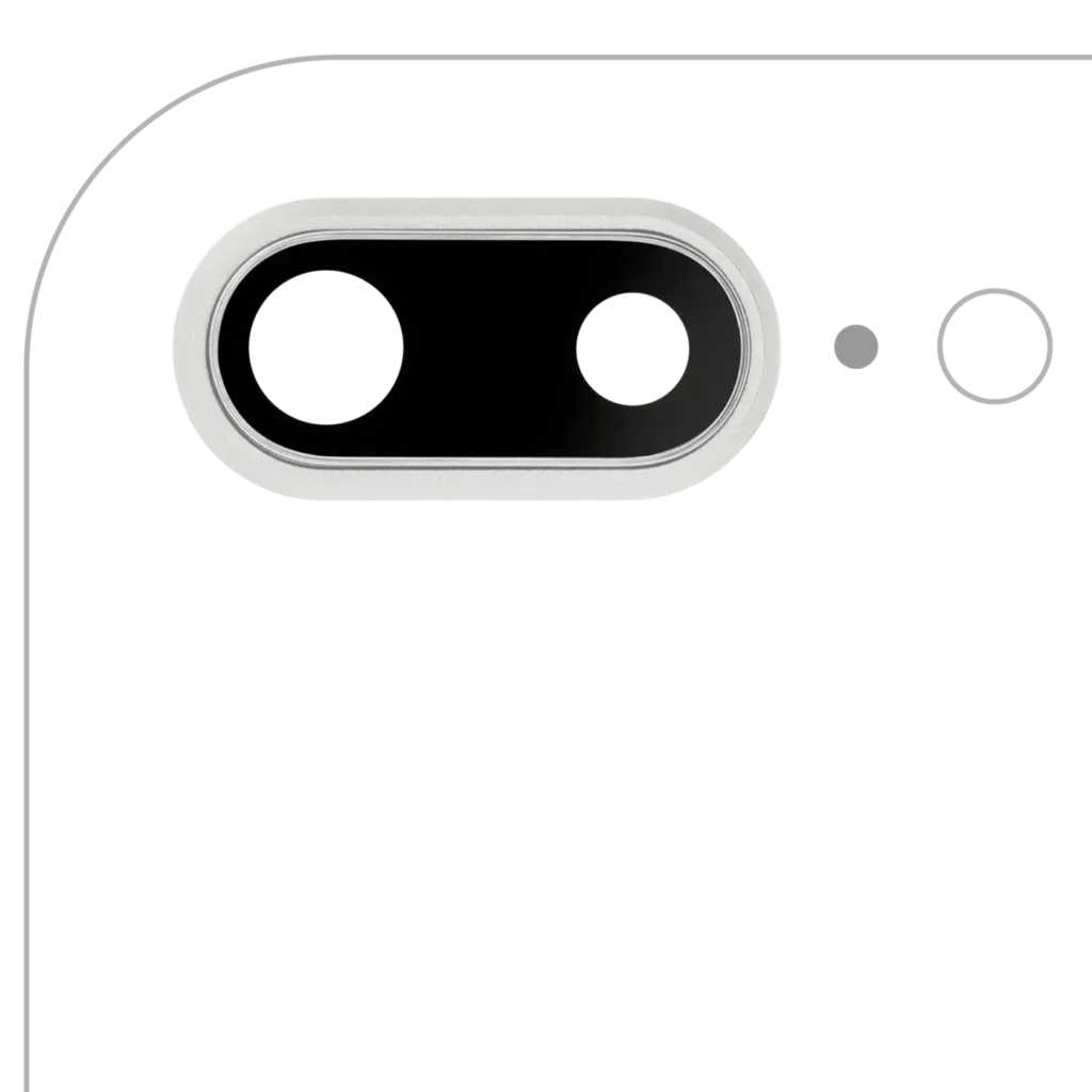 Back Camera Lens With Bracket & Bezel For iPhone 8 Plus (Real Sapphire) (Premium) (Silver) (10 Pack)