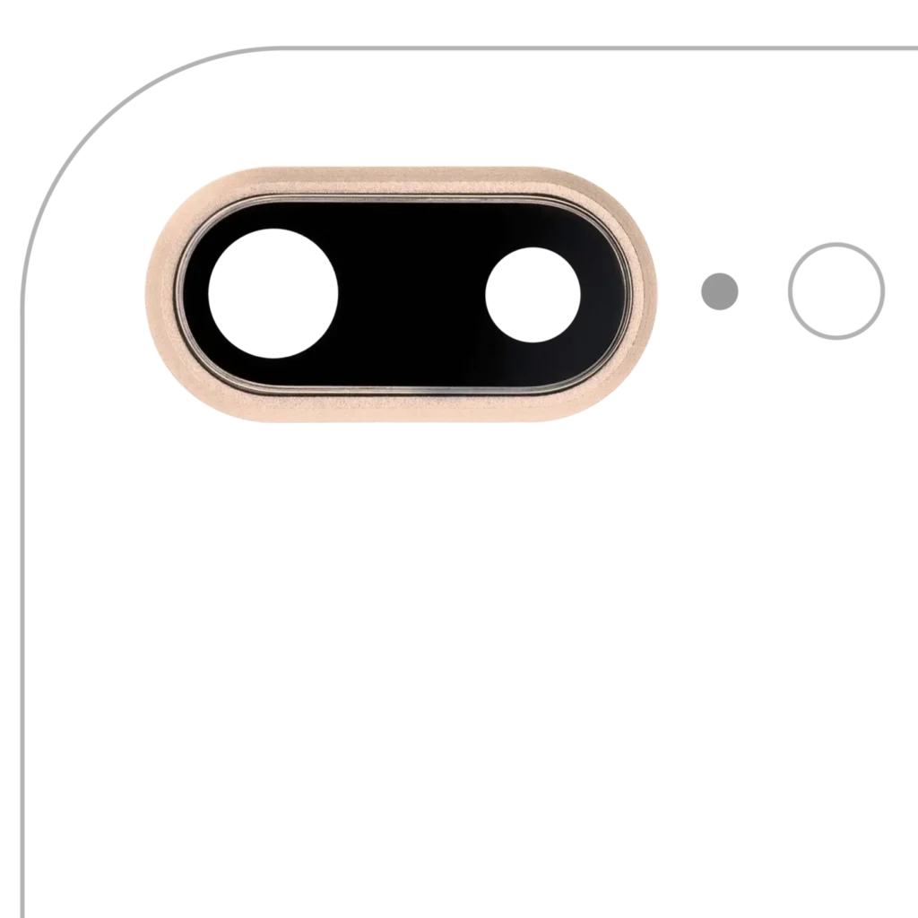 Back Camera Lens With Bracket & Bezel For iPhone 8 Plus (Real Sapphire) (Premium) (Gold) (10 Pack)