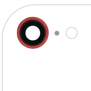 Back Camera Lens With Bracket & Bezel For iPhone 8 / SE (2020) / SE (2022) (Real Sapphire) (Premium) (Red) (10 Pack)