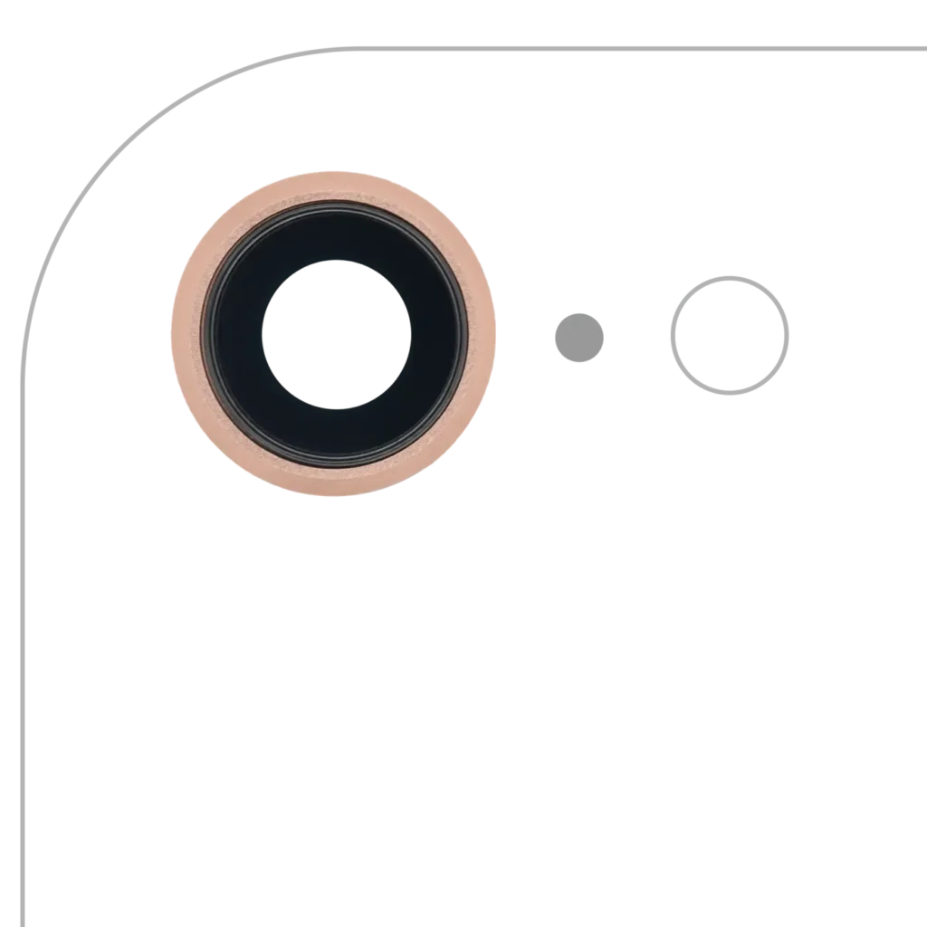 Back Camera Lens With Bracket & Bezel For iPhone 8 (Real Sapphire) (Premium) (Gold) (10 Pack)