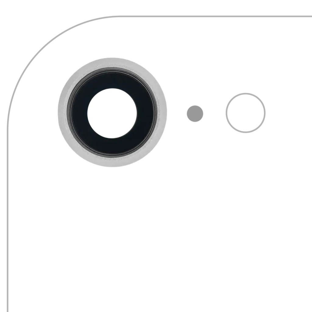 Back Camera Lens With Bracket & Bezel For iPhone 8 / SE (2020) / SE (2022) (Real Sapphire) (Premium) (Silver) (10 Pack)