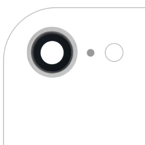 Back Camera Lens With Bracket & Bezel For iPhone 8 / SE (2020) / SE (2022) (Real Sapphire) (Premium) (Silver) (10 Pack)
