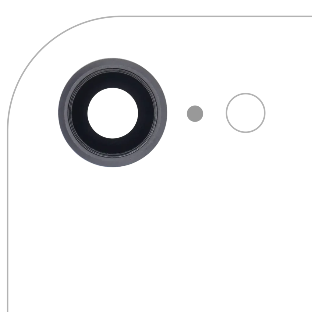 Back Camera Lens With Bracket & Bezel For iPhone 8 / SE (2020) / SE (2022) (Real Sapphire) (Premium) (Space Gray) (10 Pack)