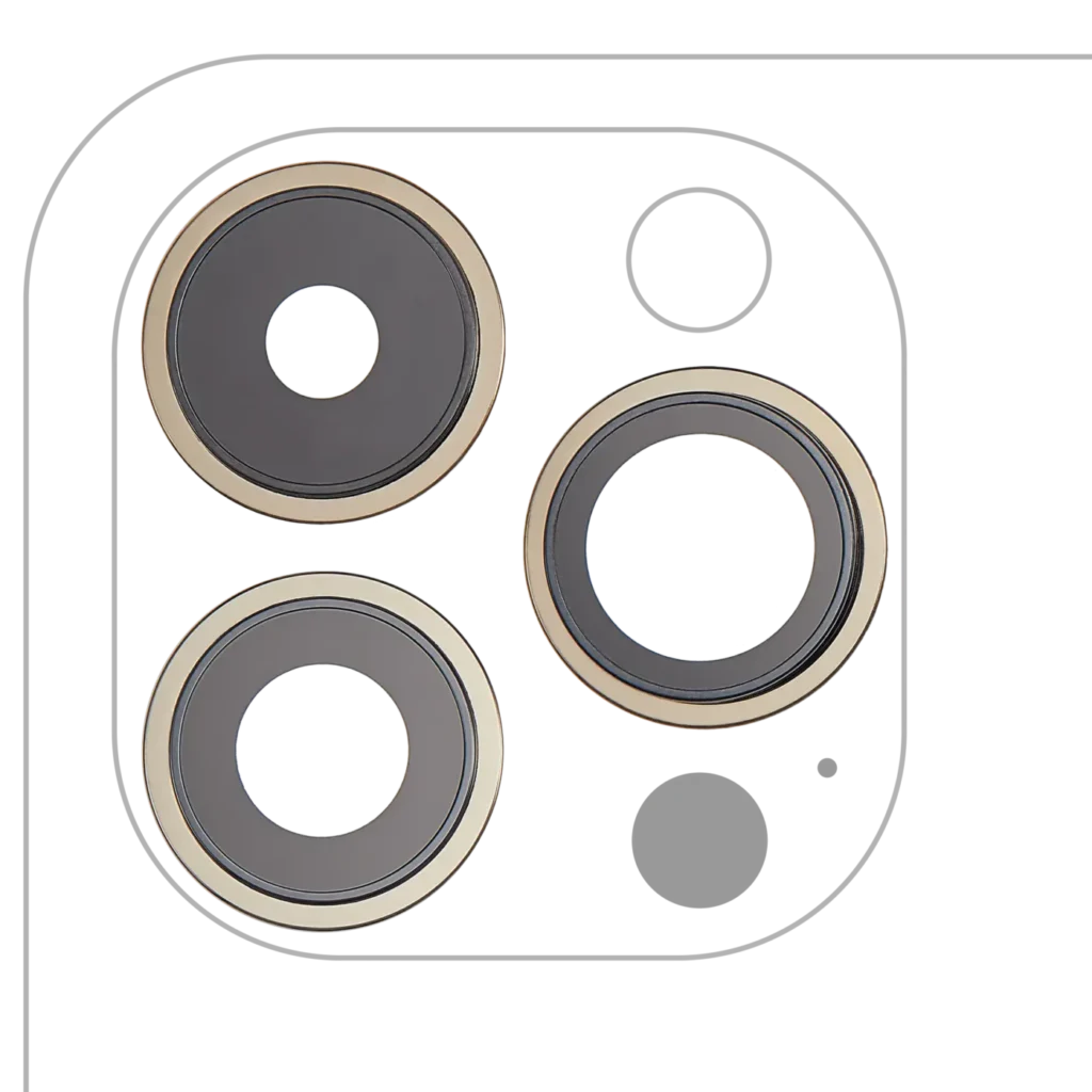 Back Camera Lens With Bracket & Bezel For iPhone 14 Pro / 14 Pro Max (3 Piece Set) (Aftermarket Plus) (Gold)
