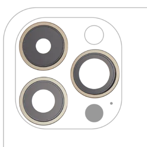 Back Camera Lens With Bracket & Bezel For iPhone 14 Pro / 14 Pro Max (3 Piece Set) (Aftermarket Plus) (Gold)