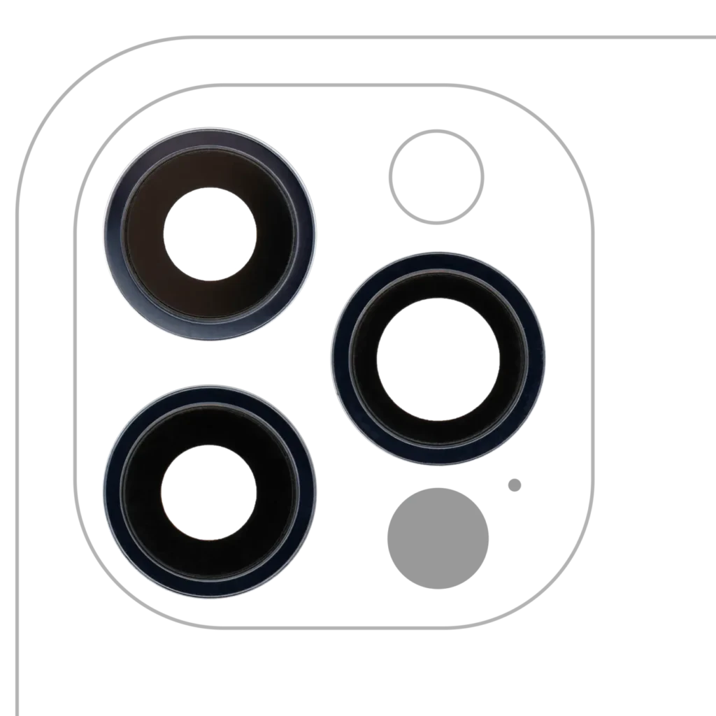 Back Camera Lens With Bracket & Bezel For iPhone 12 Pro (3 Piece Set) (Real Sapphire) (Premium) (Pacific Blue)