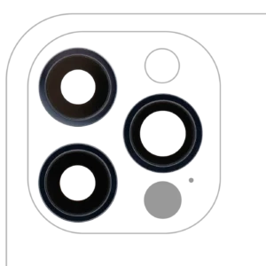 Back Camera Lens With Bracket & Bezel For iPhone 12 Pro (3 Piece Set) (Real Sapphire) (Premium) (Pacific Blue)