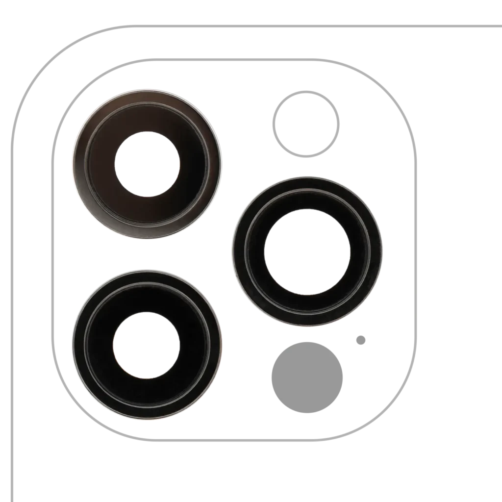 Back Camera Lens With Bracket & Bezel For iPhone 12 Pro (3 Piece Set) (Real Sapphire) (Premium) (Graphite)