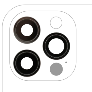 Back Camera Lens With Bracket & Bezel For iPhone 12 Pro (3 Piece Set) (Real Sapphire) (Premium) (Graphite)