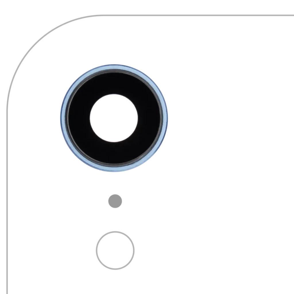 Back Camera Lens With Bracket & Bezel For iPhone XR (Real Sapphire) (Premium) (Blue) (10 Pack)