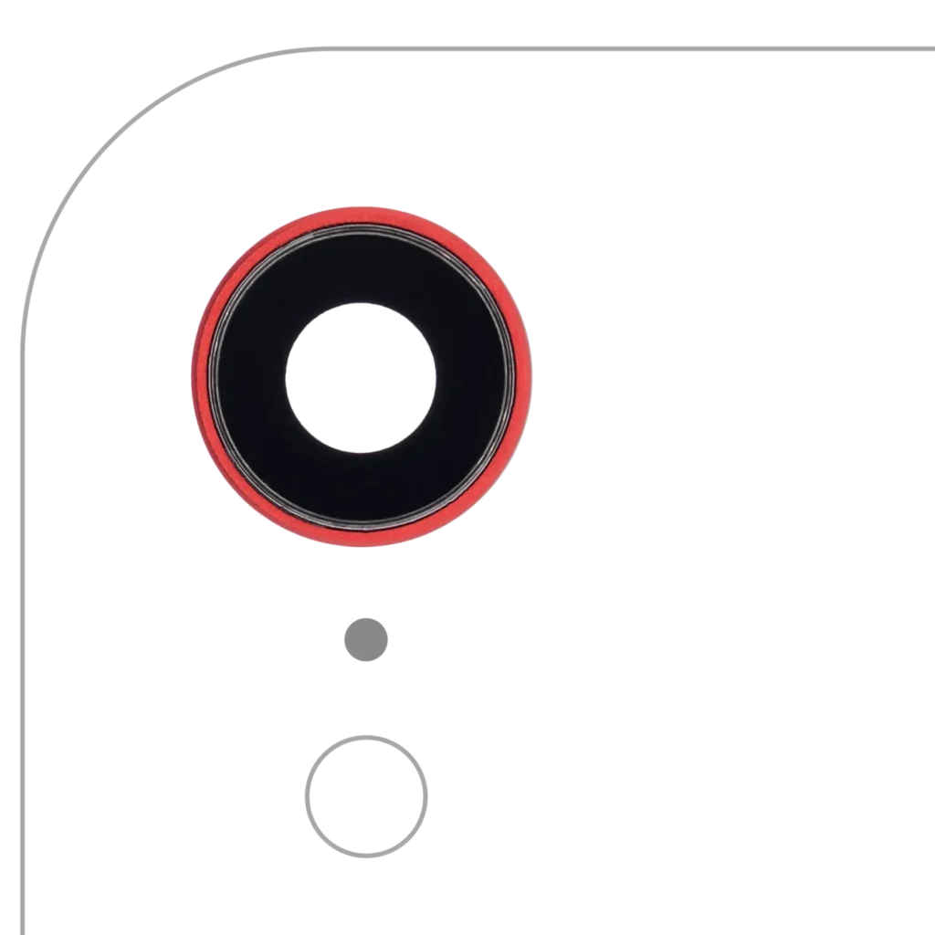 Back Camera Lens With Bracket & Bezel For iPhone XR (Real Sapphire) (Premium) (Red) (10 Pack)