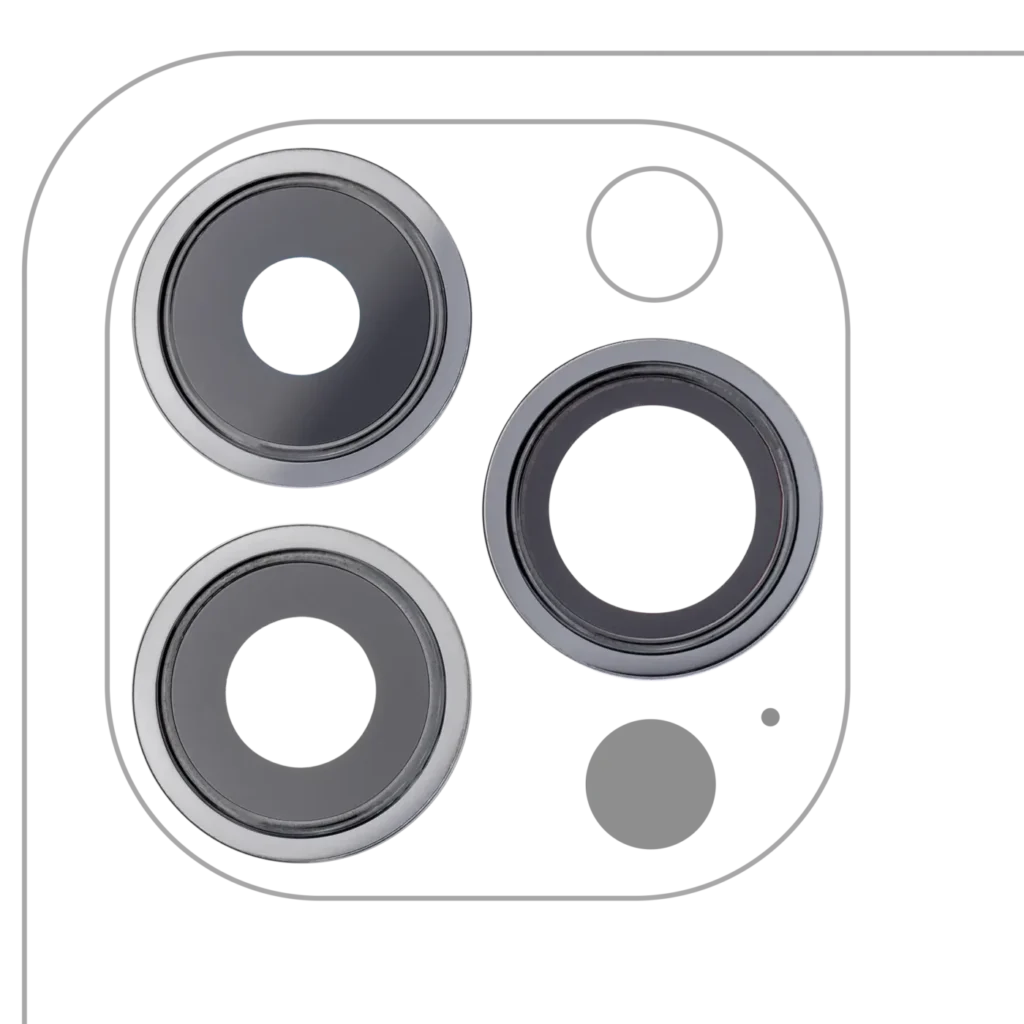 Back Camera Lens With Bracket & Bezel For iPhone 13 Pro / 13 Pro Max (Real Sapphire) (Premium) (Graphite)