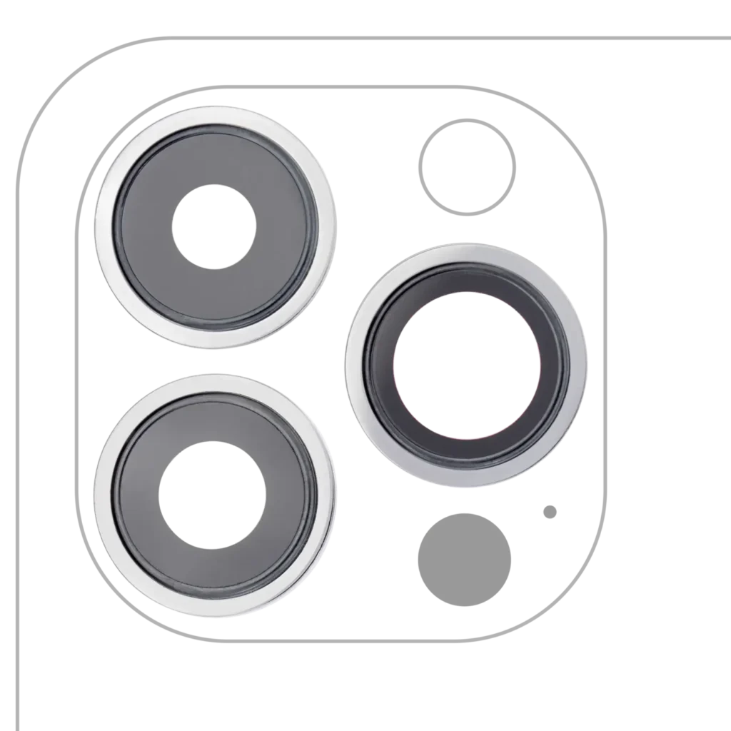 Back Camera Lens With Bracket & Bezel For iPhone 13 Pro / 13 Pro Max (Real Sapphire) (Premium) (Silver)