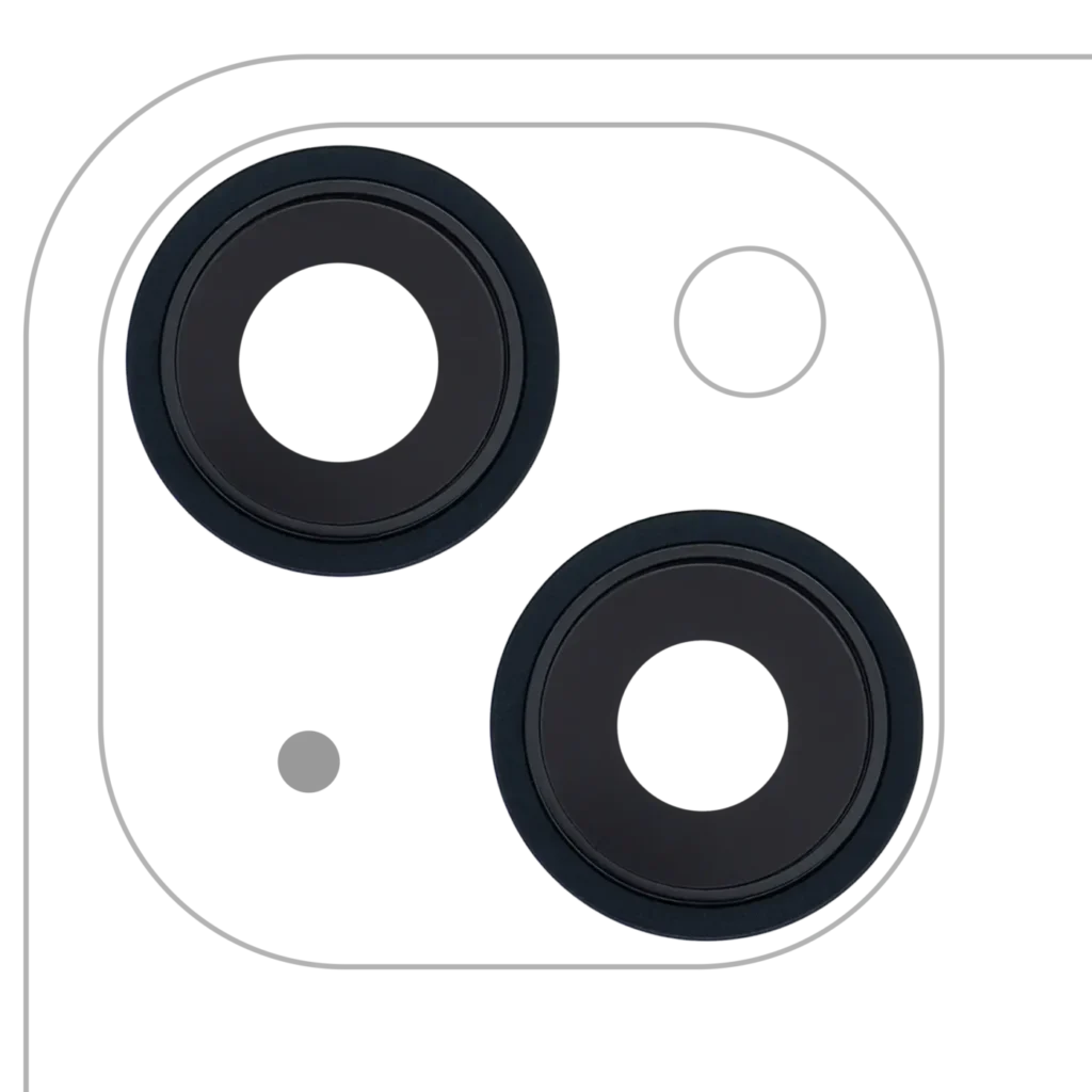 Back Camera Lens With Bracket & Bezel For iPhone 13 / 13 Mini (2 Piece Set) (Real Sapphire) (Premium) (Midnight)