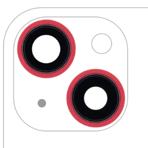Back Camera Lens With Bracket & Bezel For iPhone 13 / 13 Mini (2 Piece Set) (Real Sapphire) (Premium) (Red)