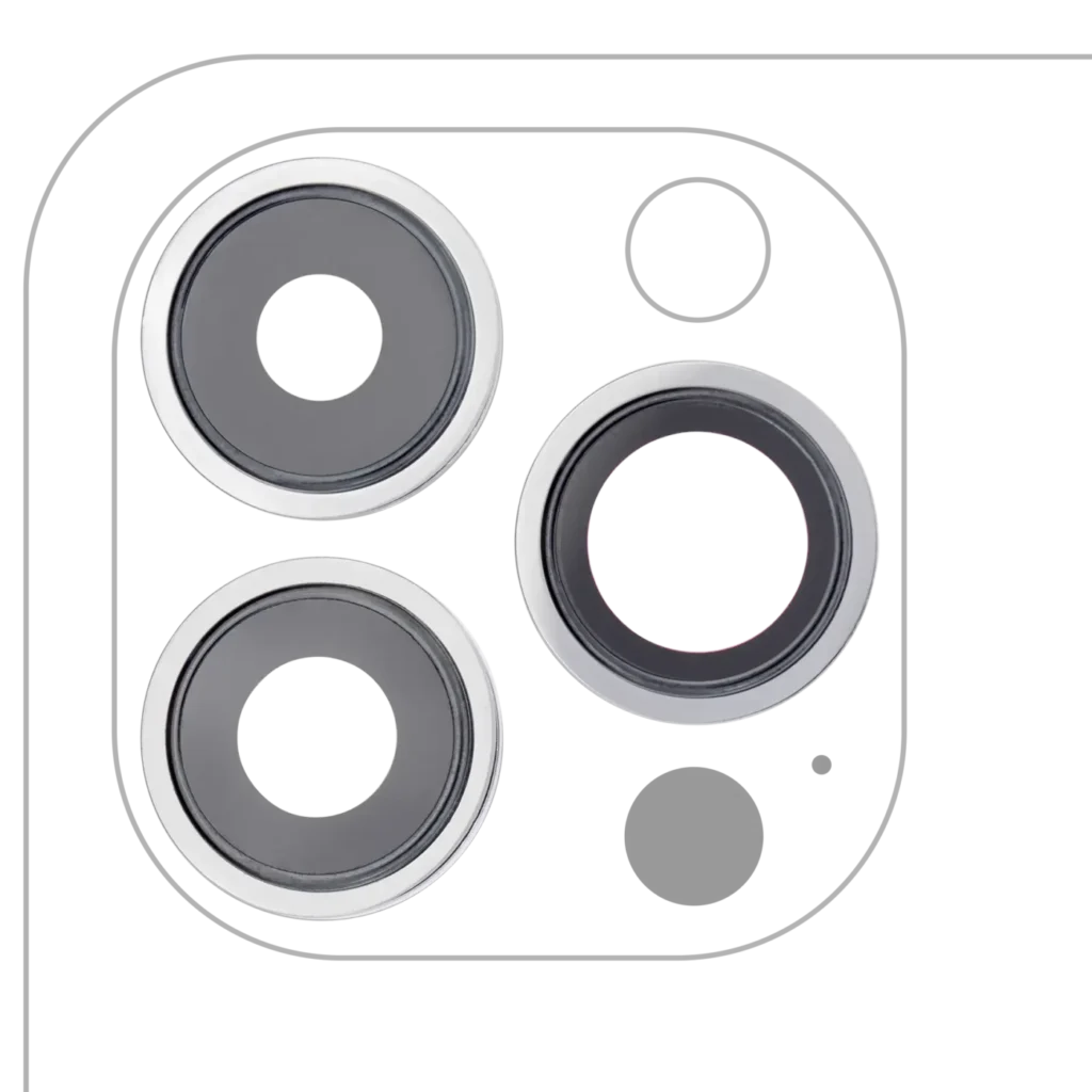 Back Camera Lens With Bracket & Bezel For iPhone 13 Pro / 13 Pro Max (Aftermarket Plus) (Silver)