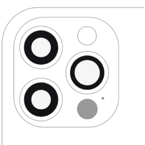 Back Camera Lens (Glass Only) With Adhesive For iPhone 12 Pro (3 Piece Set) (Real Sapphire) (Premium)
