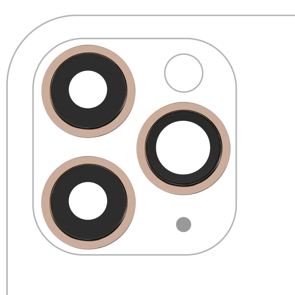 Back Camera Lens With Bracket & Bezel For iPhone 11 Pro / Pro Max (3 Piece Set) (Real Sapphire) (Premium ) (Gold)