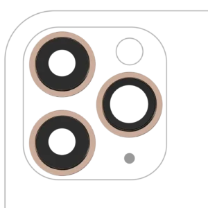 Back Camera Lens With Bracket & Bezel For iPhone 11 Pro / Pro Max (3 Piece Set) (Real Sapphire) (Premium ) (Gold)