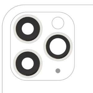 Back Camera Lens With Bracket & Bezel For iPhone 11 Pro / Pro Max (3 Piece Set) (Real Sapphire) (Premium) (White)