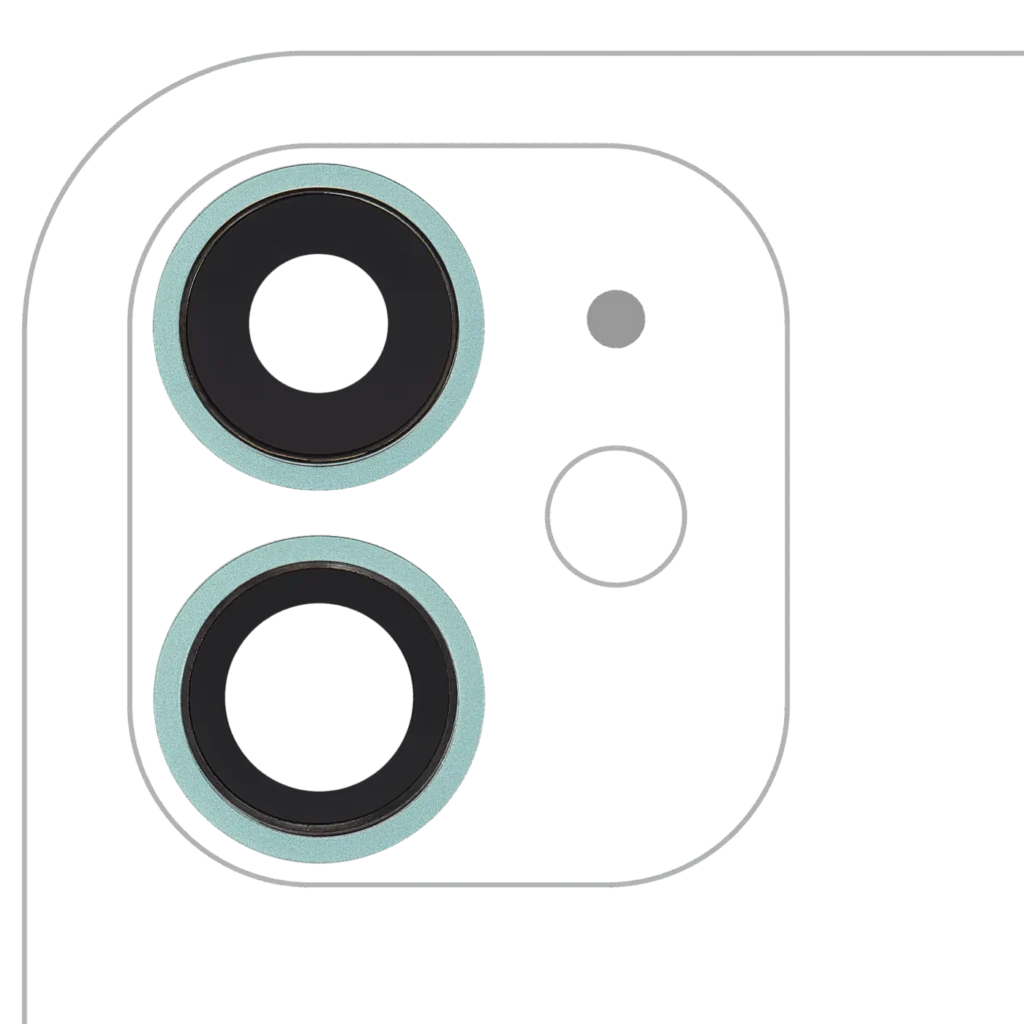 Back Camera Lens With Bracket & Bezel For iPhone 11 ( 2 Piece Set) (Real Sapphire) (Premium) (Green)