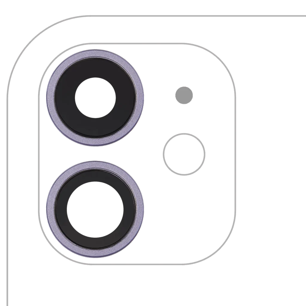 Back Camera Lens With Bracket & Bezel For iPhone 11 ( 2 Piece Set) (Real Sapphire) (Premium) (Purple)