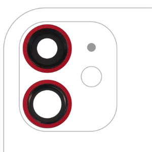 Back Camera Lens With Bracket & Bezel For iPhone 11 (2 Piece Set) (Real Sapphire) (Premium) (Red)