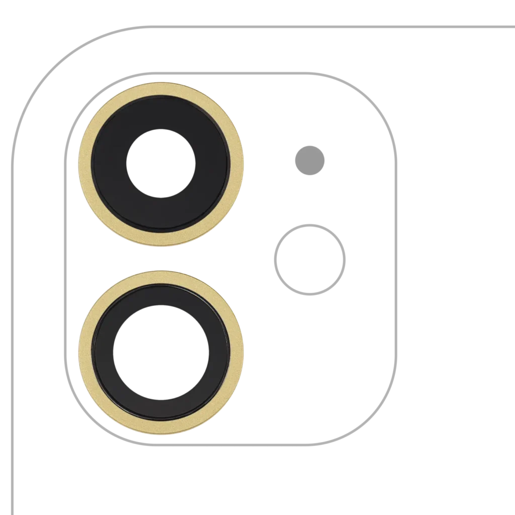 Back Camera Lens With Bracket & Bezel For iPhone 11 ( 2 Piece Set) (Real Sapphire) (Premium) (Yellow)