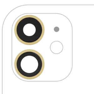 Back Camera Lens With Bracket & Bezel For iPhone 11 ( 2 Piece Set) (Real Sapphire) (Premium) (Yellow)