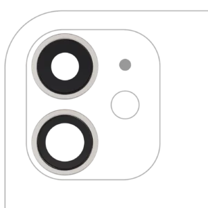 Back Camera Lens With Bracket & Bezel For iPhone 11 (2 Piece Set) (Real Sapphire) (Premium) (White)