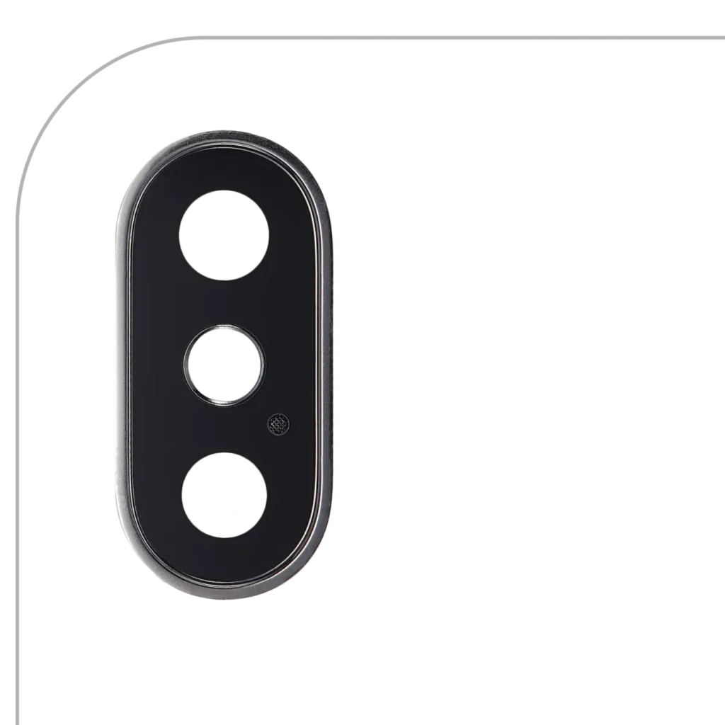 Back Camera Lens With Bracket & Bezel For iPhone X (Real Sapphire) (Premium) (Silver)