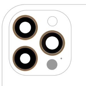 Back Camera Lens With Bracket & Bezel For iPhone 12 Pro Max (3 Piece Set) (Real Sapphire) (Premium) (Gold)