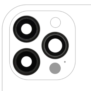 Back Camera Lens With Bracket & Bezel For iPhone 12 Pro Max (3 Piece Set) (Real Sapphire) (Premium) (Graphite)
