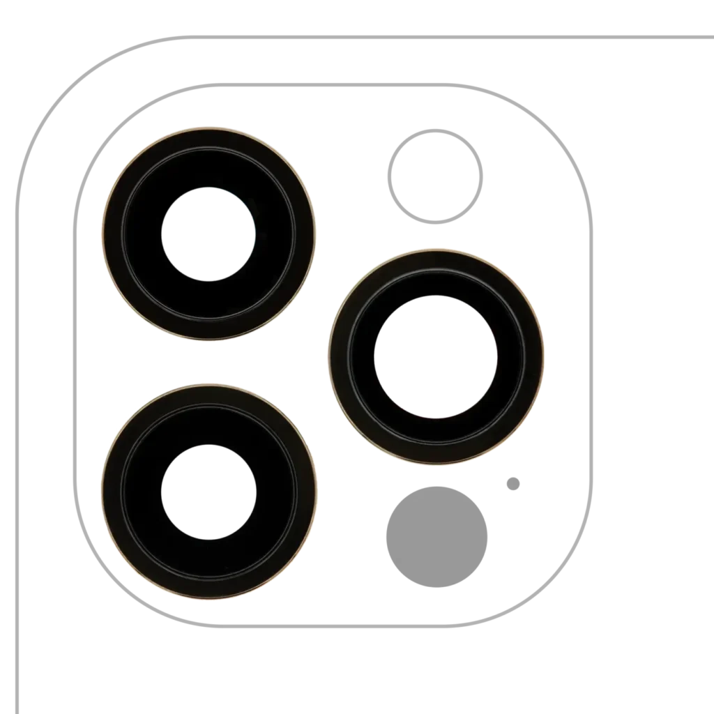 Back Camera Lens With Bracket & Bezel For iPhone 12 Pro (3 Piece Set) (Real Sapphire) (Premium) (Gold)