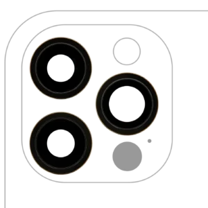 Back Camera Lens With Bracket & Bezel For iPhone 12 Pro (3 Piece Set) (Real Sapphire) (Premium) (Gold)