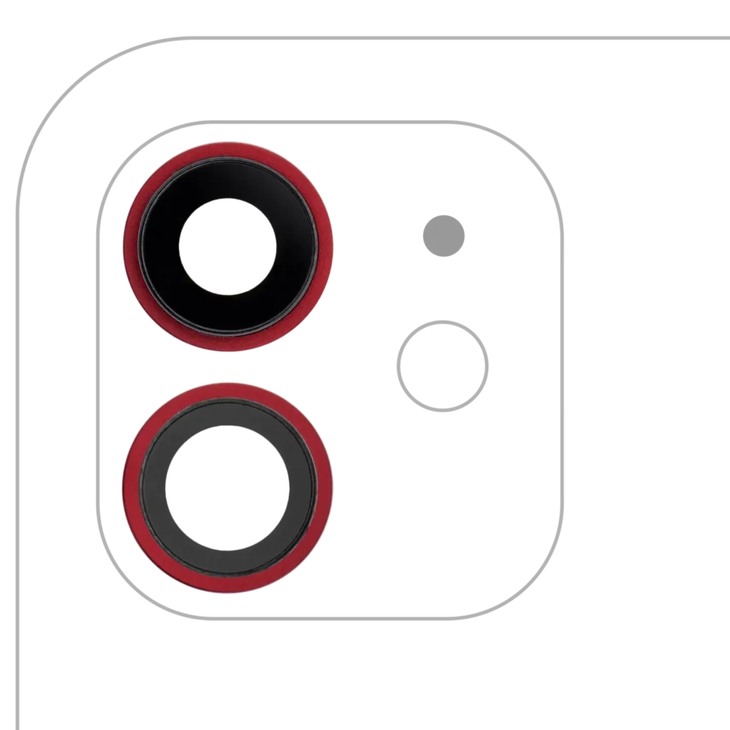 Back Camera Lens With Bracket & Bezel For iPhone 12 / 12 Mini (Real Sapphire) (Premium) (Red)