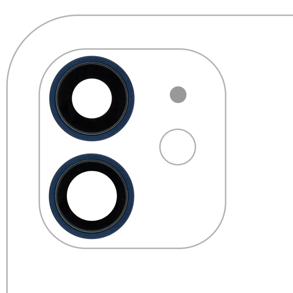 Back Camera Lens With Bracket & Bezel For iPhone 12 / 12 Mini (Real Sapphire) (Premium) (Blue)