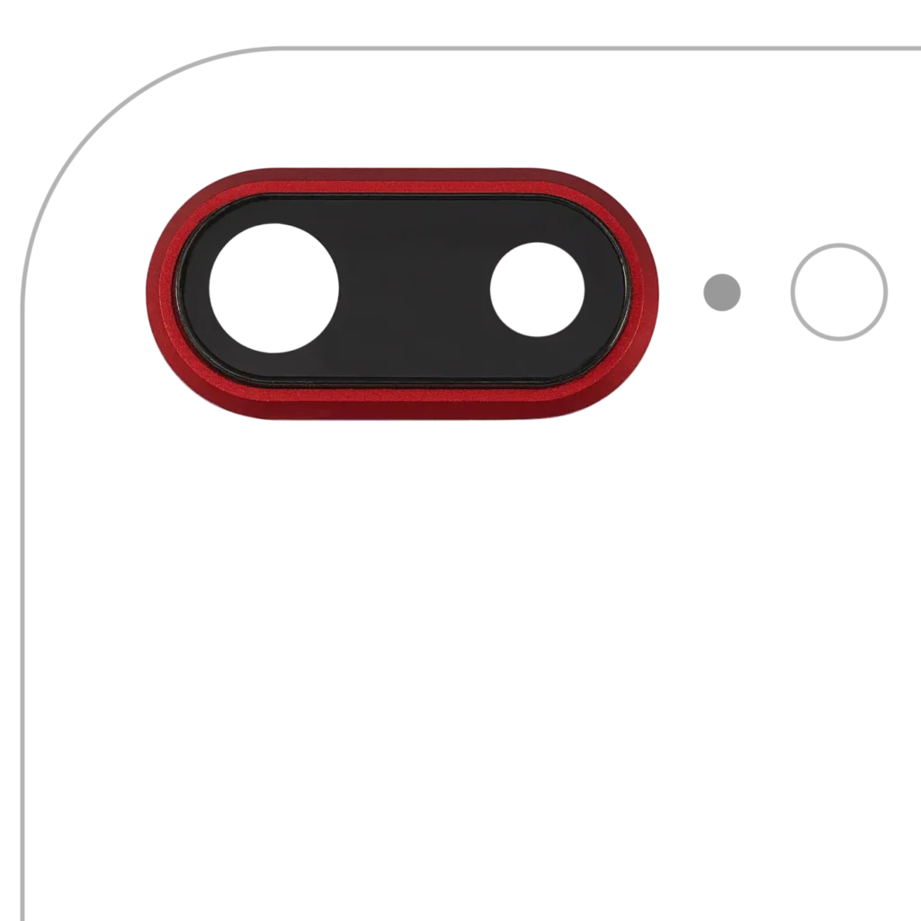 Back Camera Lens With Bracket & Bezel For iPhone 8 Plus (Real Sapphire) (Premium) (Red) (10 Pack)